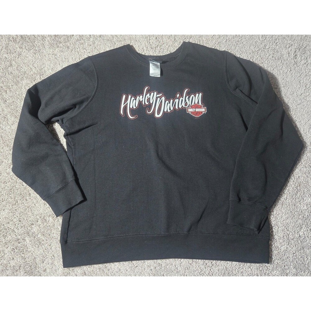 Harley Davidson Crewneck Barnett El Paso Texas Glitter Women's XXL Black 2012